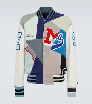 Vintage Patchwork wool-blend bomber jacket