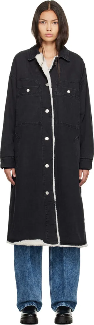 Isabel Marant Black Paige Denim Trench Coat