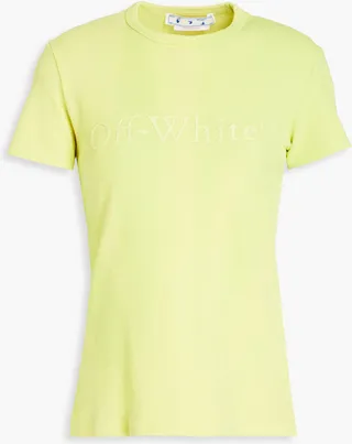 Neon printed stretch-cotton jersey T-shirt