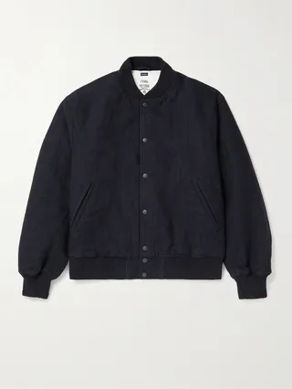 Brushed Wool and Linen-Blend Bomber Jacket