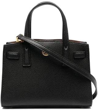 Logo-Plaque Pebbled Tote Bag