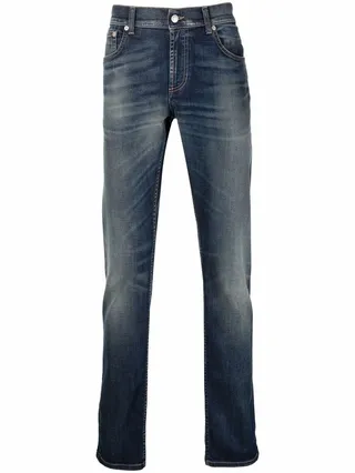 embroidered 3D logo jeans