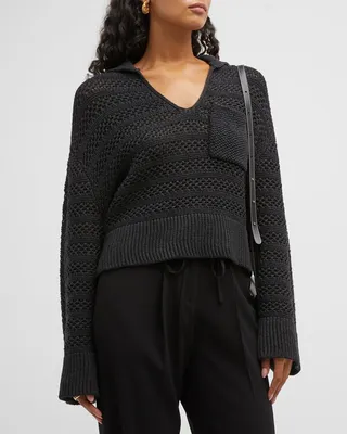 Mixed Stitch V-Neck Sweater