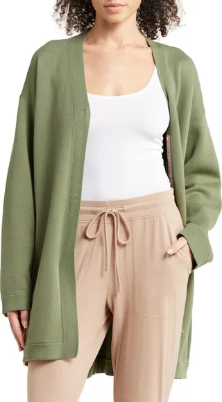 Cozy Cotton & Silk Blend Cardigan Robe