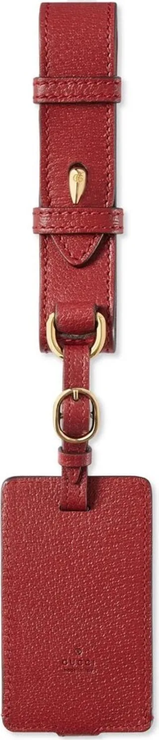 Debossed-Logo Leather Travel Tag
