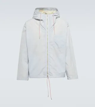 V-neck hooded jacket