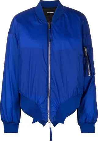 Asymmetric-Hem Bomber Jacket