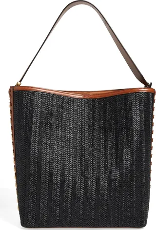 Frayme Woven Faux Leather Tote