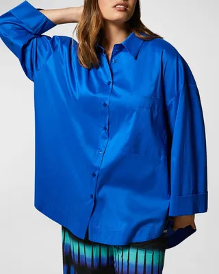 Plus Size Frutto Oversized Poplin Shirt
