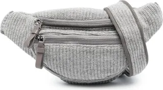 Zip-Up Knitted Belt Bag