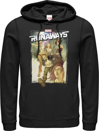 Men's Marvel Runaways Watercolor Poster Pull Over Hoodie - Black - Medium