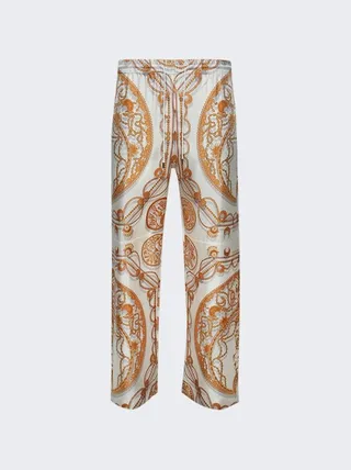 Ornament Jewelry Luxurious Pajama Pant White