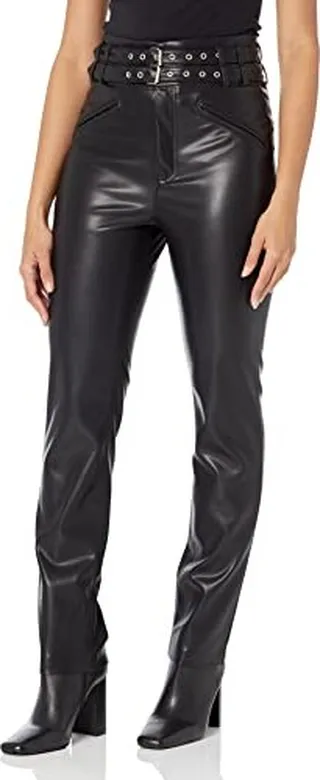 [BLANKNYC] Womens Luxury Clothing Vegan Leather Pant