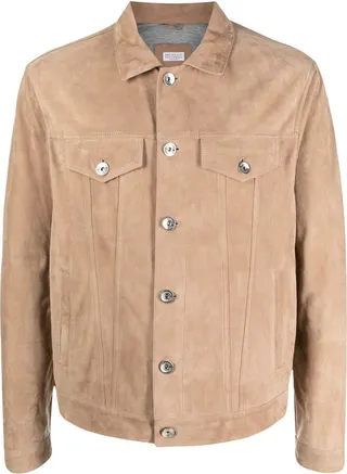 Button-Up Suede Jacket