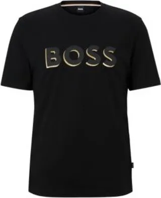 Cotton-jersey regular-fit T-shirt with printed logo
