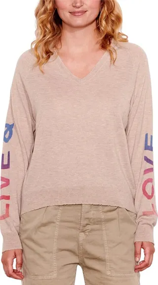 Sundry Live & Love V-Neck Wool & Cashmere-Blend Sweater