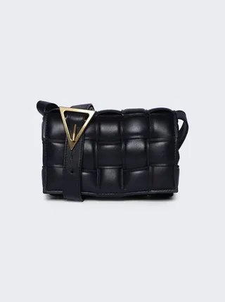Mini Cassette Crossbody Bag Black and Gold
