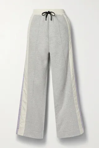 Moncler Grenoble - Shell-trimmed Cotton-blend Jersey Track Pants - Gray