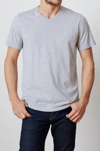 Samsen Heather Grey Whisper Classic V-Neck Tee