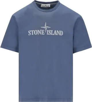 Stone Island Logo Printed Crewneck T-Shirt