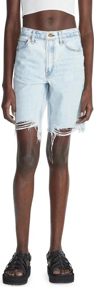 Chew Hem Denim Bermuda Shorts