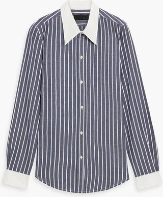 Hailey striped cotton-poplin shirt