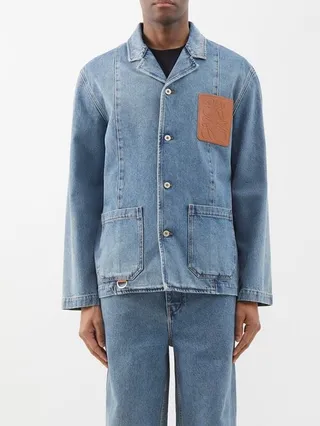 Anagram-patch Denim Workwear Jacket