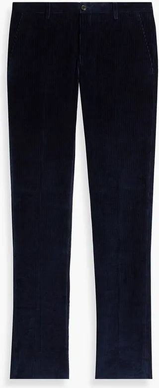 Slim-fit cotton-corduroy pants