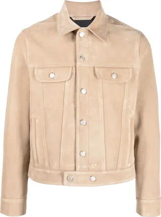 Logo-Patch Suede Jacket
