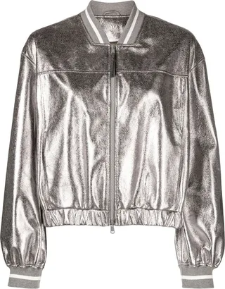 Metallic Bomber Jacket