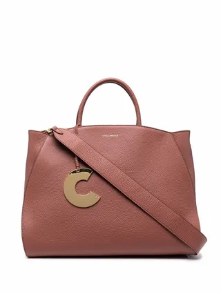 Concrete leather tote bag
