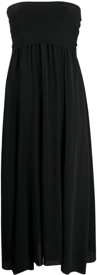 Strapless Flared Midi Dress