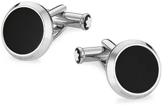 Meisterstück Stainless Steel & Black Onyx Cufflinks