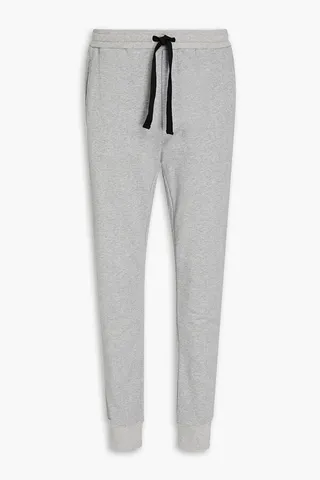 Mélange French cotton-terry sweatpants