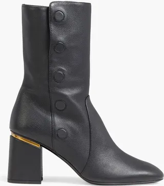 Pebbled-leather ankle boots