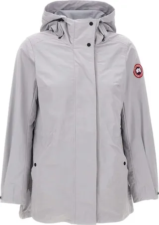 Canada Goose Logo Patch Hooded Down Jacket