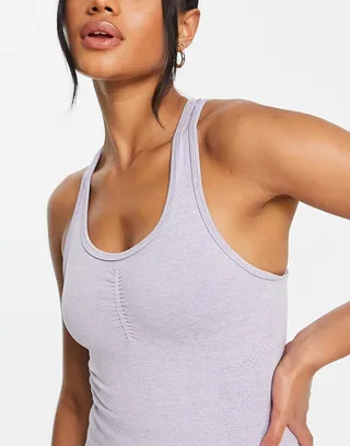 ASOS 4505 seamless tank top with sculpt and ruche - part of a set