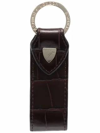 Croc-Effect Leather Keyring