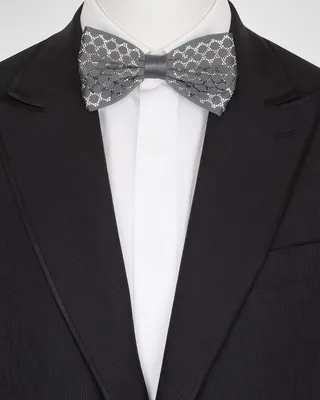 Men's Crystal-Embellished Silk Bow Tie