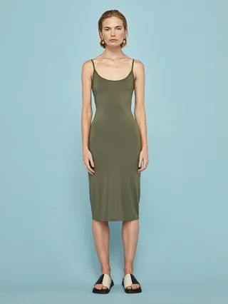 Luxe Knit Twist Back Dress - Silver Sage