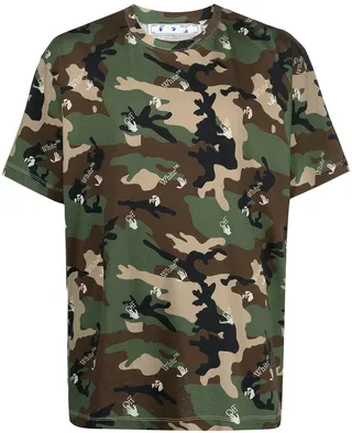 camouflage-print crew-neck T-shirt