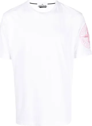 Compass-motif short-sleeved T-shirt