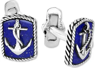 Effy Men's Lapis Lazuli Anchor Cufflinks in Sterling Silver