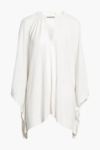 Bead-embellished cashmere and silk-blend top