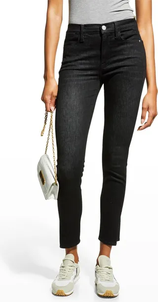 Le High Skinny Split-Leg Cropped Jeans