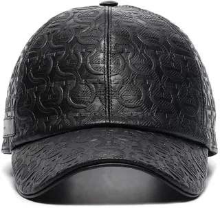 Gancini leather cap