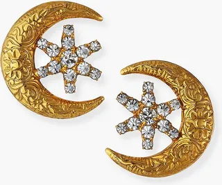 Crystal Antique Gold Callisto Stud Earrings
