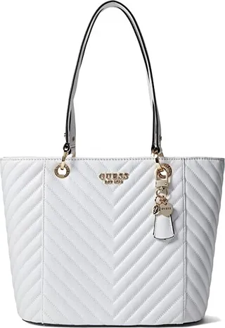 GUESS Noelle Small Elite Tote (White) Tote Handbags