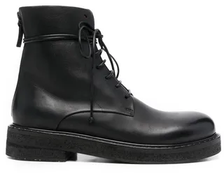 Lace-Up Leather Ankle Boots