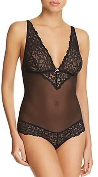 b.tempt'd by Wacoal b.charming Sheer Lace Thong Bodysuit